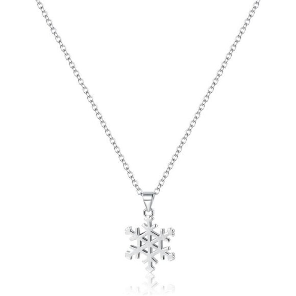Snowflake Necklace Sterling Silver Pendant for Women - Picture 1 of 7